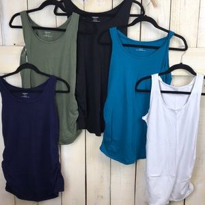 Motherhood maternity rouched tanks